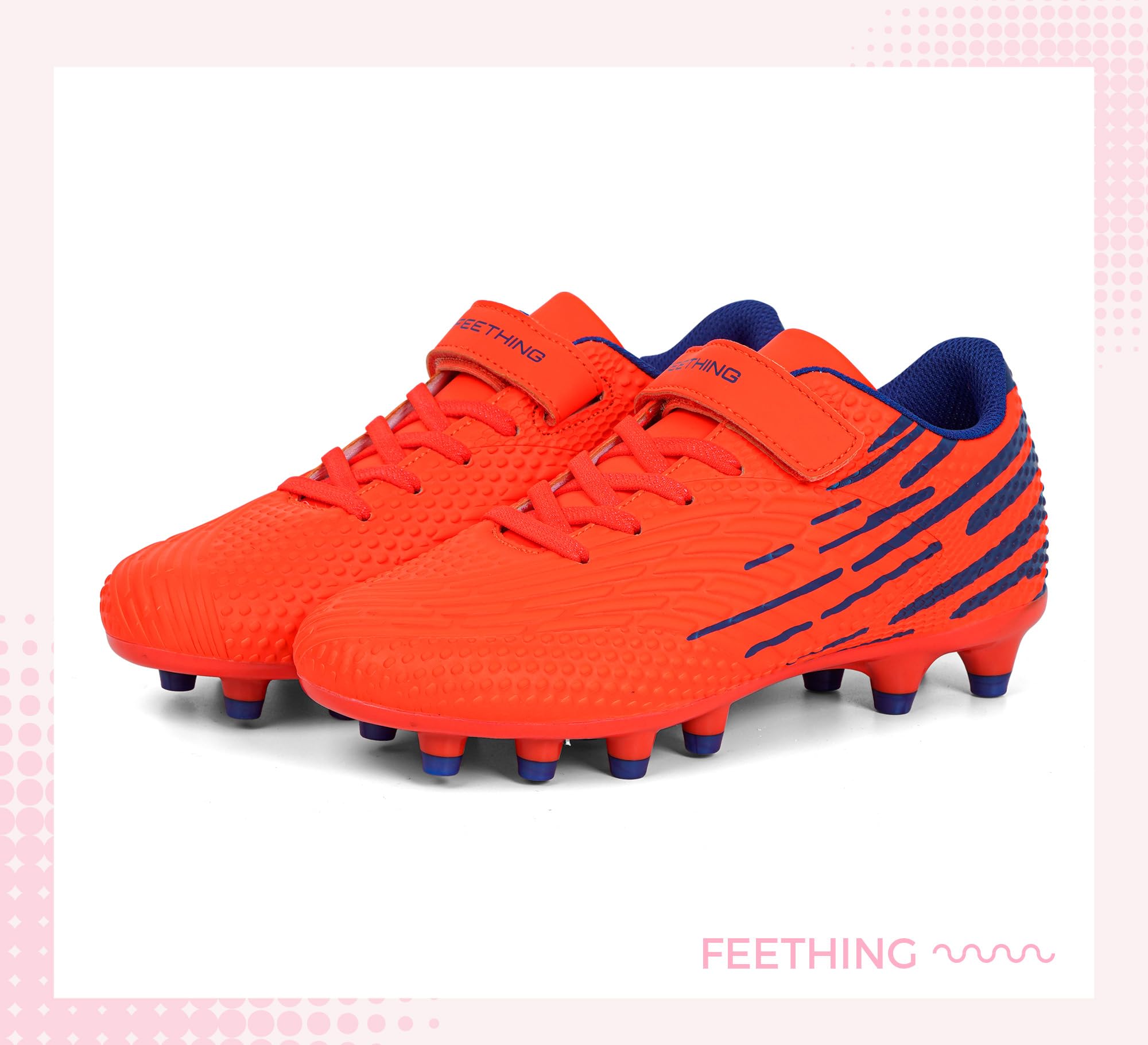 Kinder Fußballschuhe mit Nocken Leder & Kunststoff für Kunstrasen und Rasen Leichte Sportschuhe für Jungen Mädchen rutschfeste Sohle