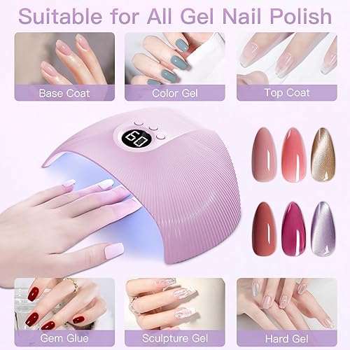 Miniatura 3 de Luz UV para uñas de gel, lámpara de uñas LED UV profesional de 75 W para uñas de curado rápido, secador de uñas superfino de grado de salón con