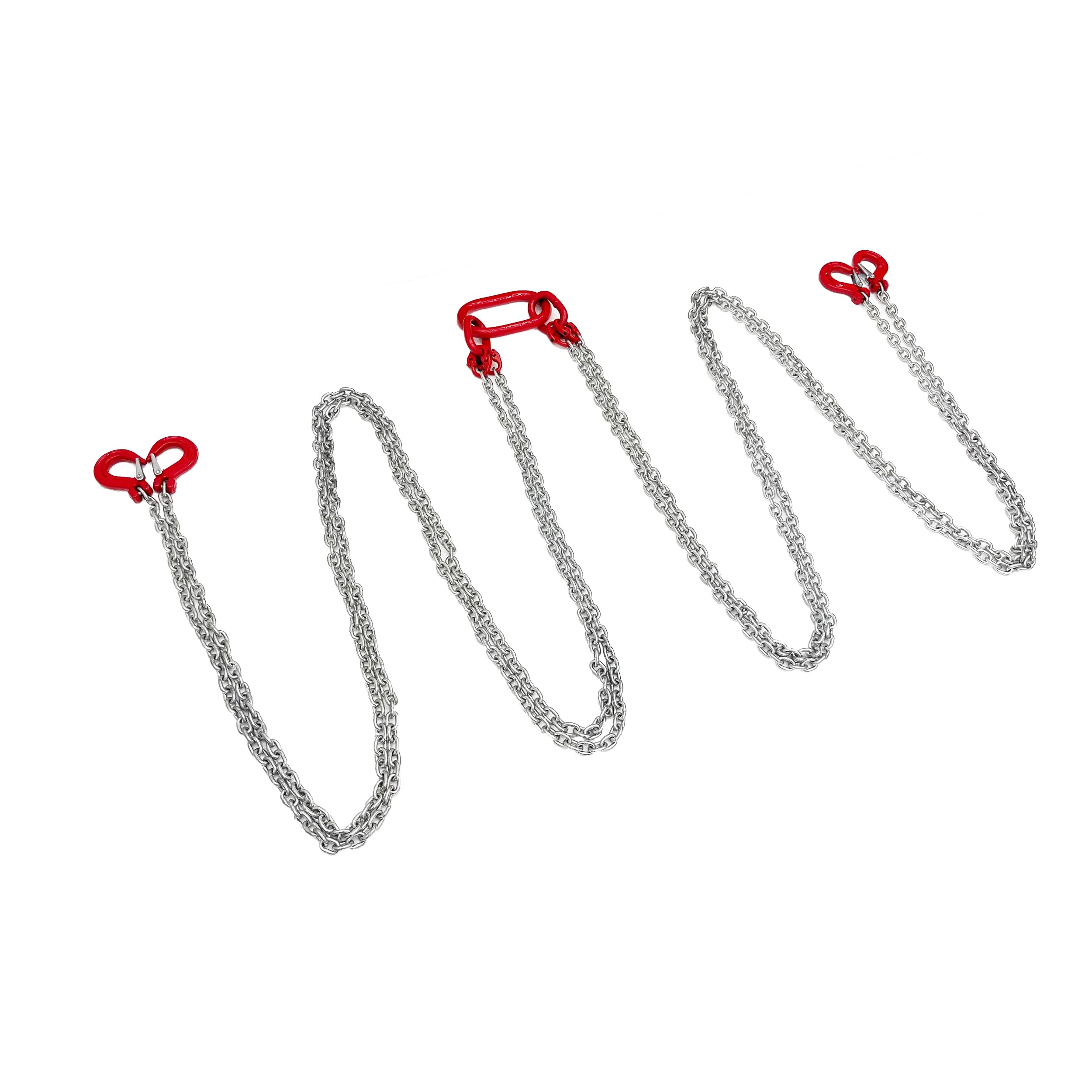 LGXEnzhuo 9.8ft 4 Leg Lifting Chain Sling, 8800LB 4T G80 Manganese Steel Sling Chain with Hooks, for Cargo Towing Lifting