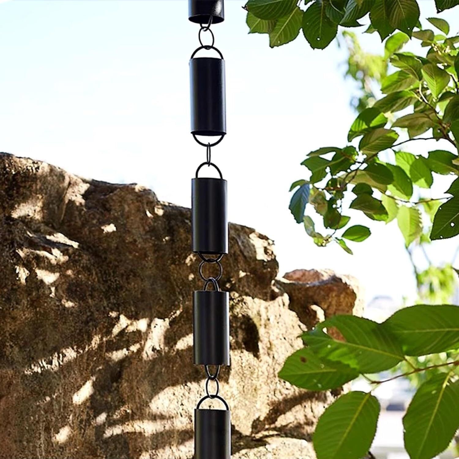 SBCGFY Rain Chain Rain Chains For Replacement Gutters And Downspouts, Aluminum Cylinder Rain Collector Chain