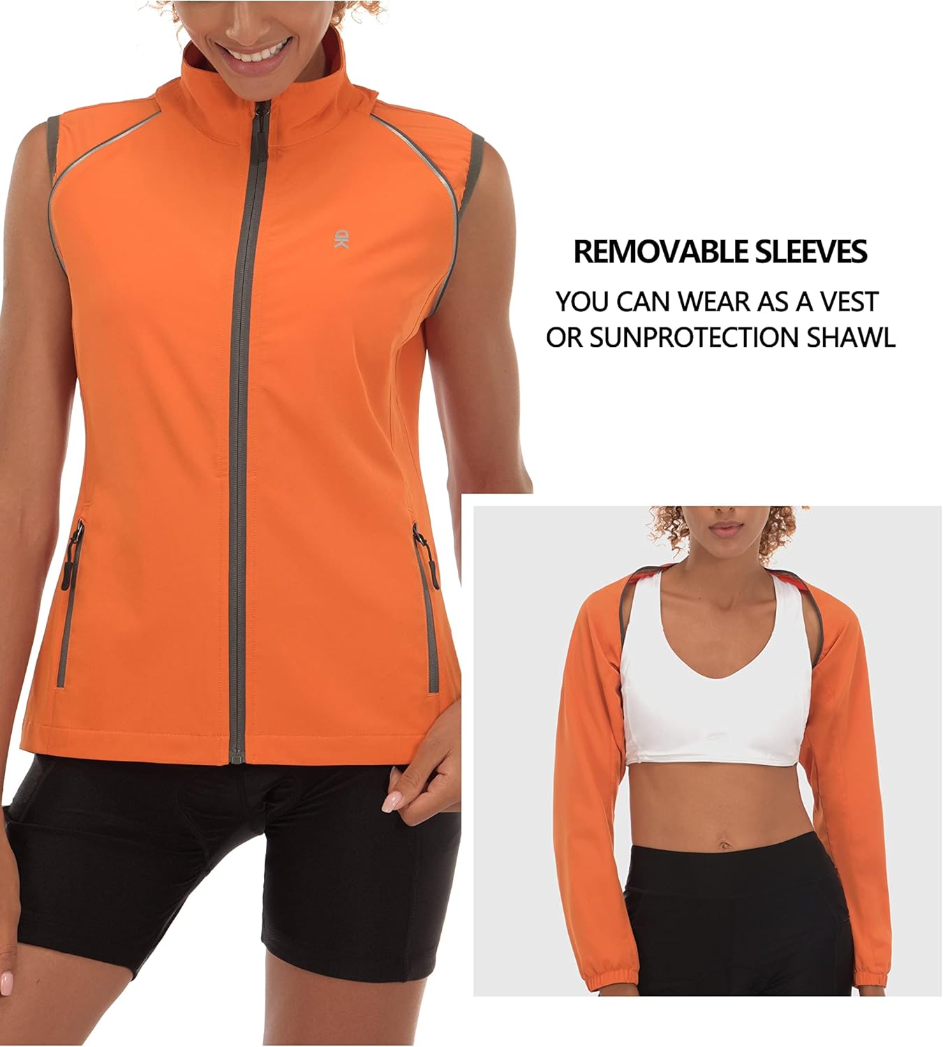 Little Donkey Andy Women's Quick-Dry Running Jacket Convertible UPF 50+ Cycling Jacket Windbreaker with Removable Sleeves : Clothing, Shoes & Jewelry