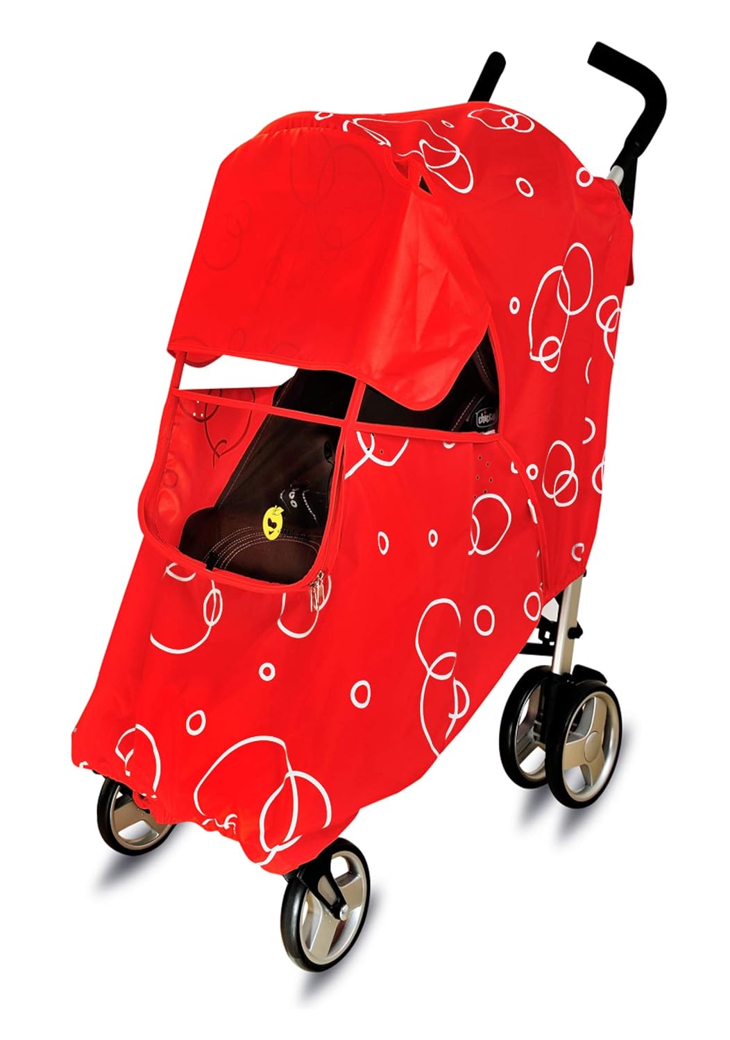 Hippo Collection Universal Stroller Weather Shield with Bubble- Red