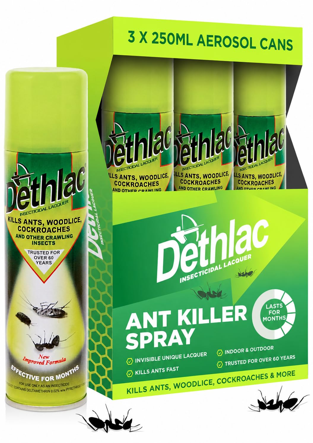 Ant Killer Spray 3 x 250ml | Kills Ants, Woodlice, & Other Crawling Insects