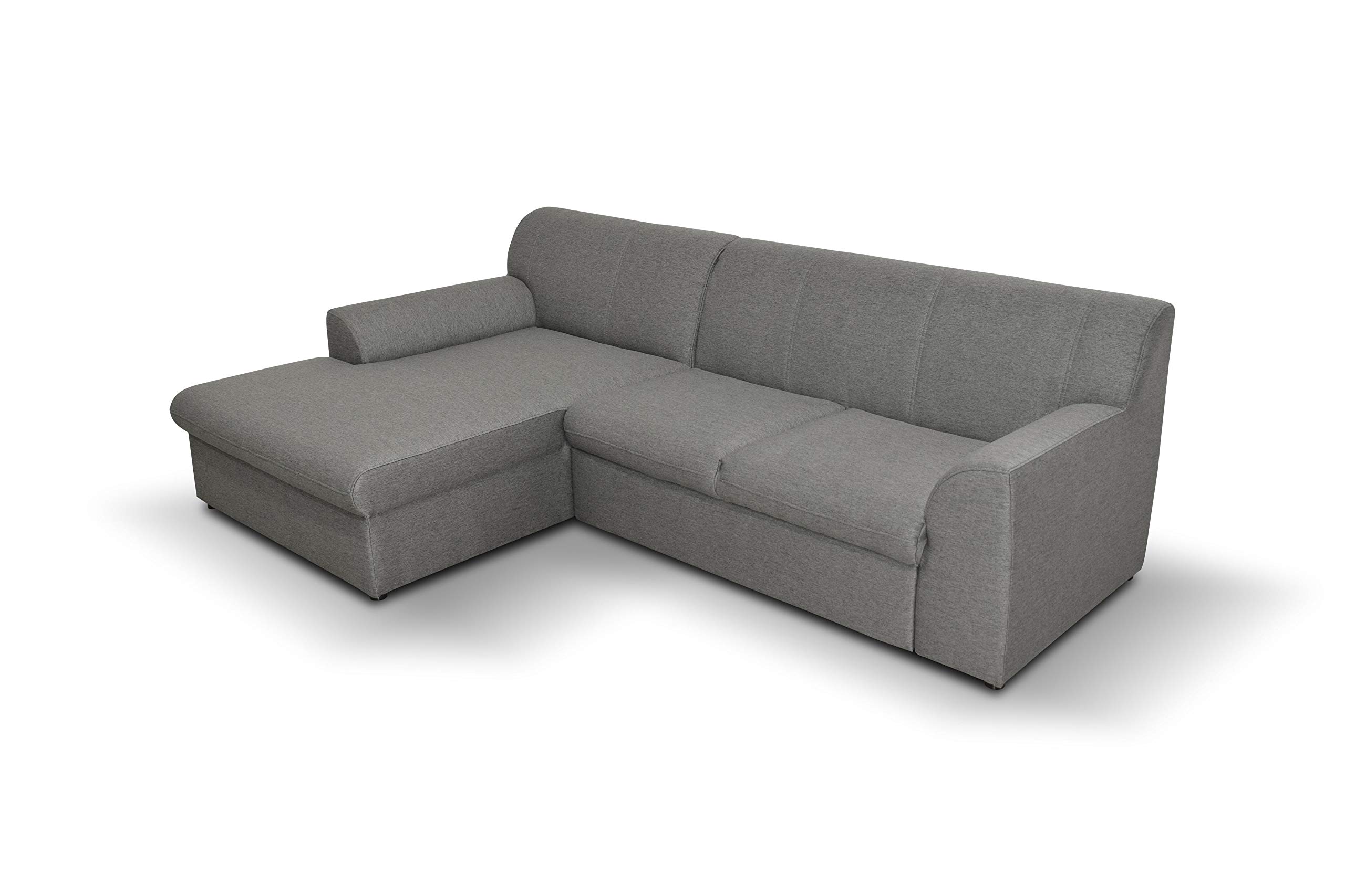 DOMO. collection Ecksofa Topper, Sofa in L-Form mit Schlaffunktion, moderne Couch, kleine Polsterecke, Schlafsofa, 245 x 155 x 78 cm (BxTxH), grau