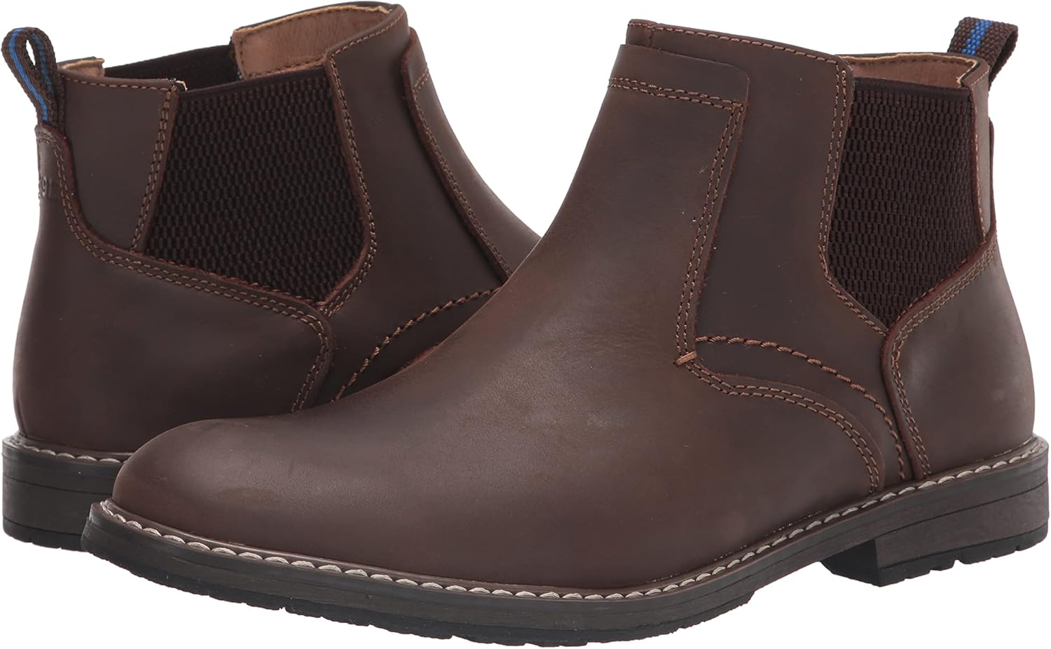 Nunn Bush Men's Fuse Plain Toe Chelsea Boot With Easy Pull on Elastic Panels