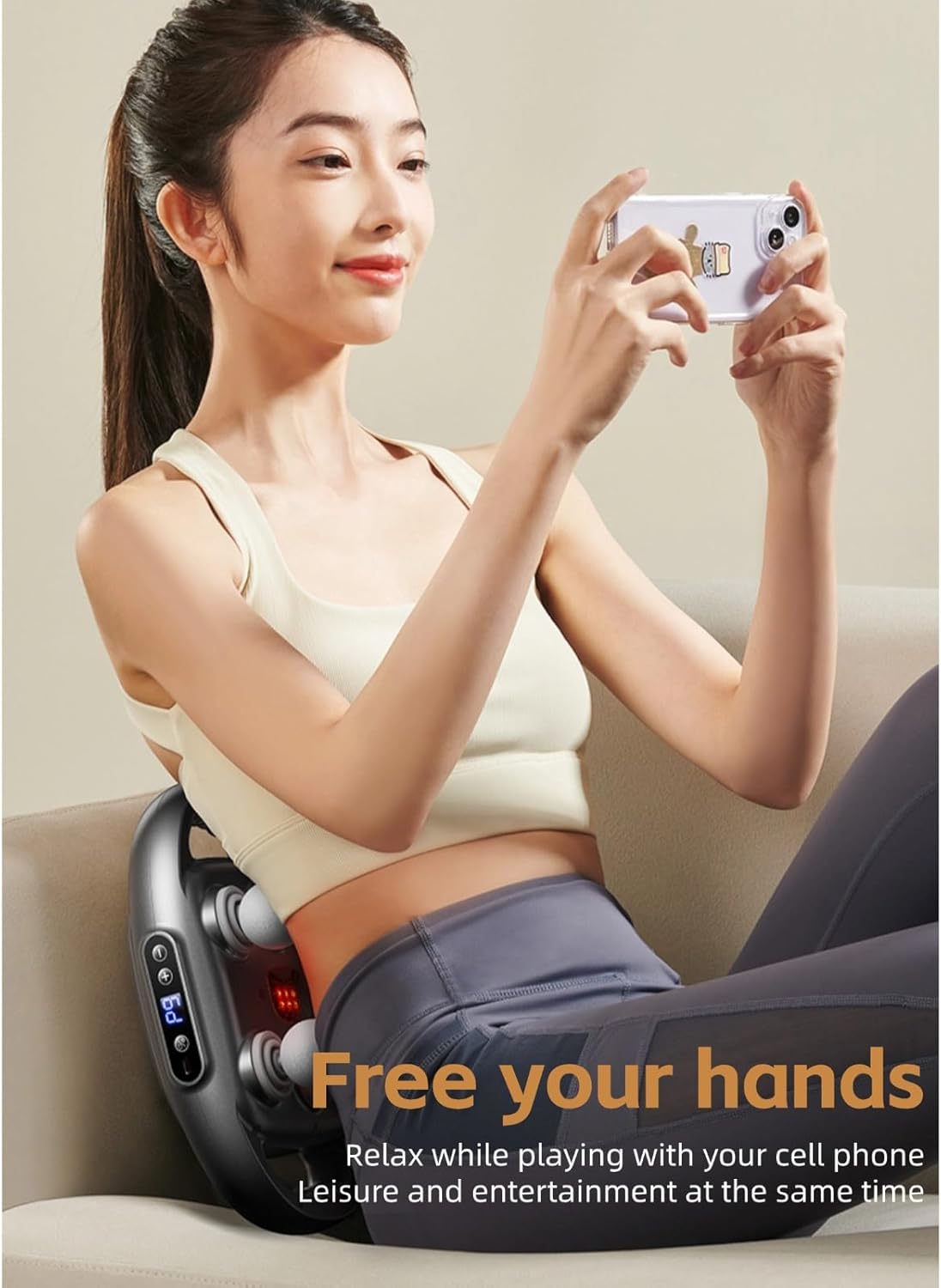Yoidesu 6 Head Massage Gun Deep Tissue, Percussion Massager Gun with 9 Levels & 9 Modes, Electric Massager Tool for Back, Neck, Leg, Full Body Muscle Pain Relief, Gifts for MOM DAD (Gray)