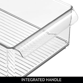 iDesign Stackable Fridge Storage Bin, Clear