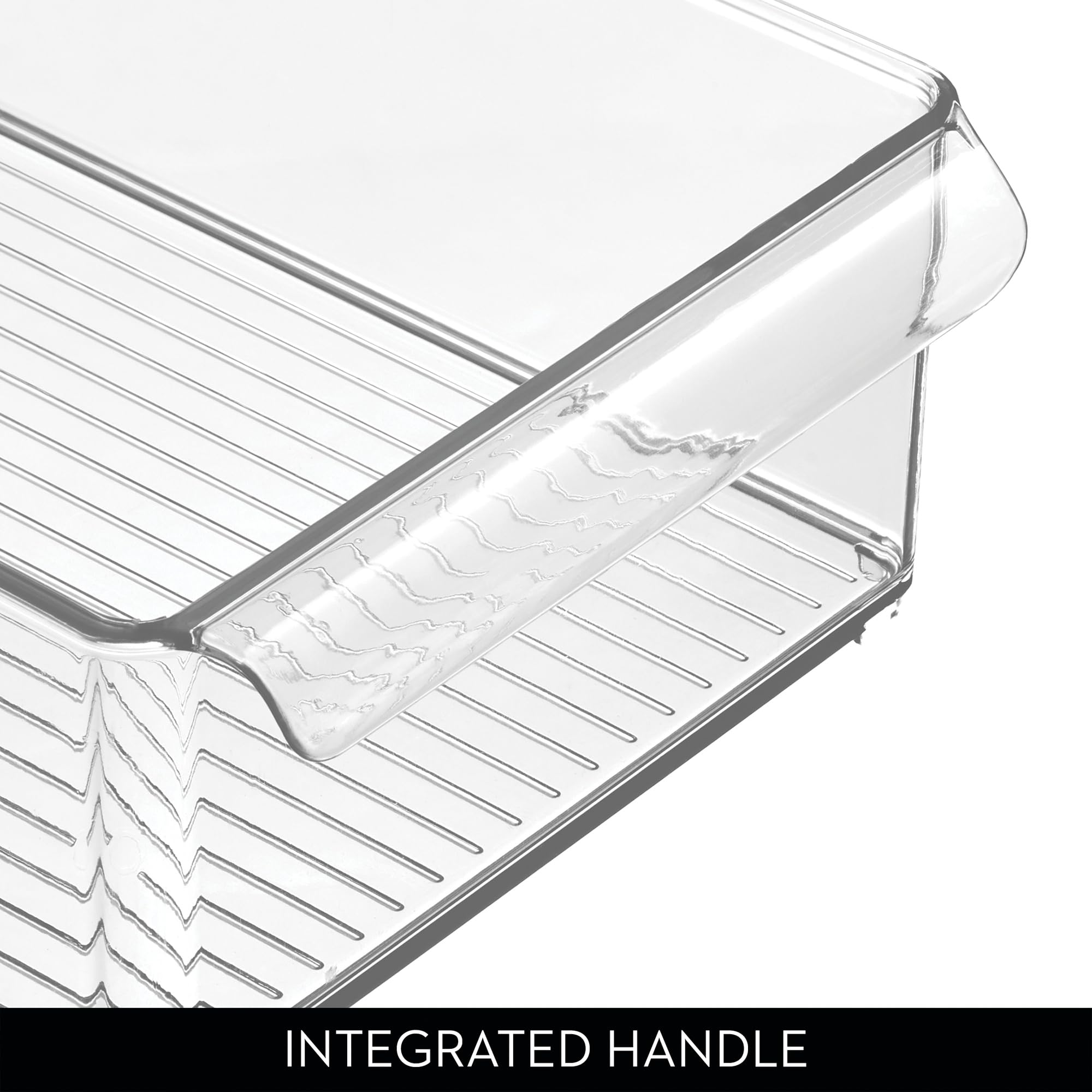 InterDesign iDesign - Vassoio largo in plastica con manico frontale, trasparente