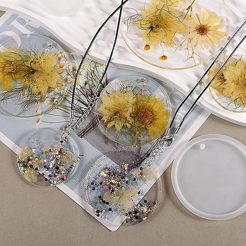 Miniatura 3 de 4 moldes redondos de resina de cavidad profunda, moldes epoxi para posavasos de silicona, molde de fundición grande para campanillas de viento,