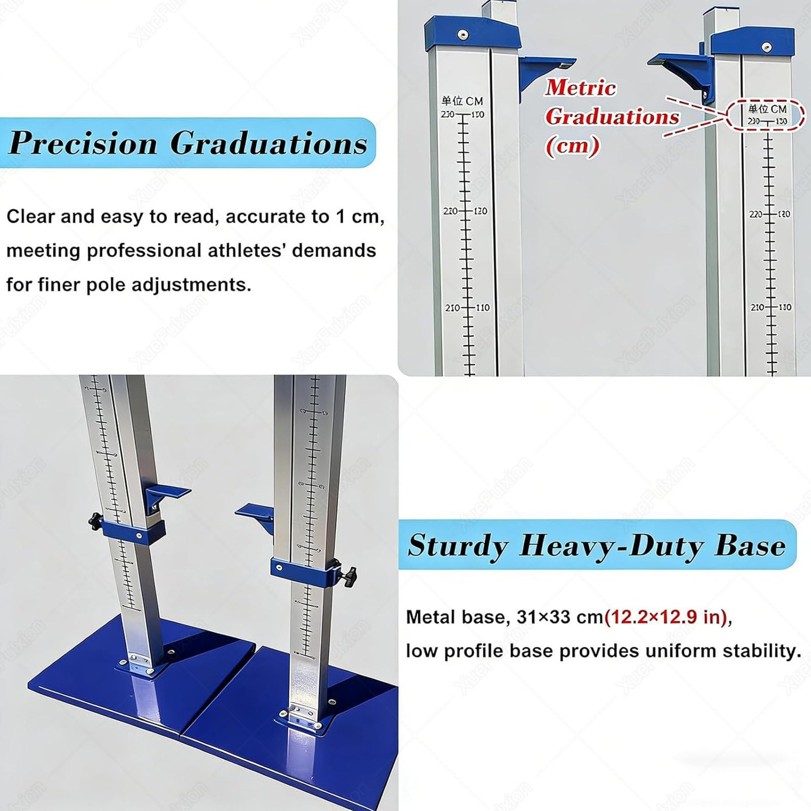 Altos estándares de salto para pista y campo, soporte ajustable portátil con base estable, equipo de competición móvil para atletas y entrenadores, ideal para eventos