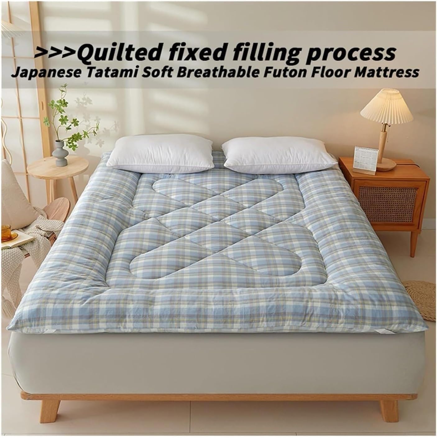 Materasso Futon Giapponese 90x200cm - Morbido E Trapuntato Per Letto Da Pavimento