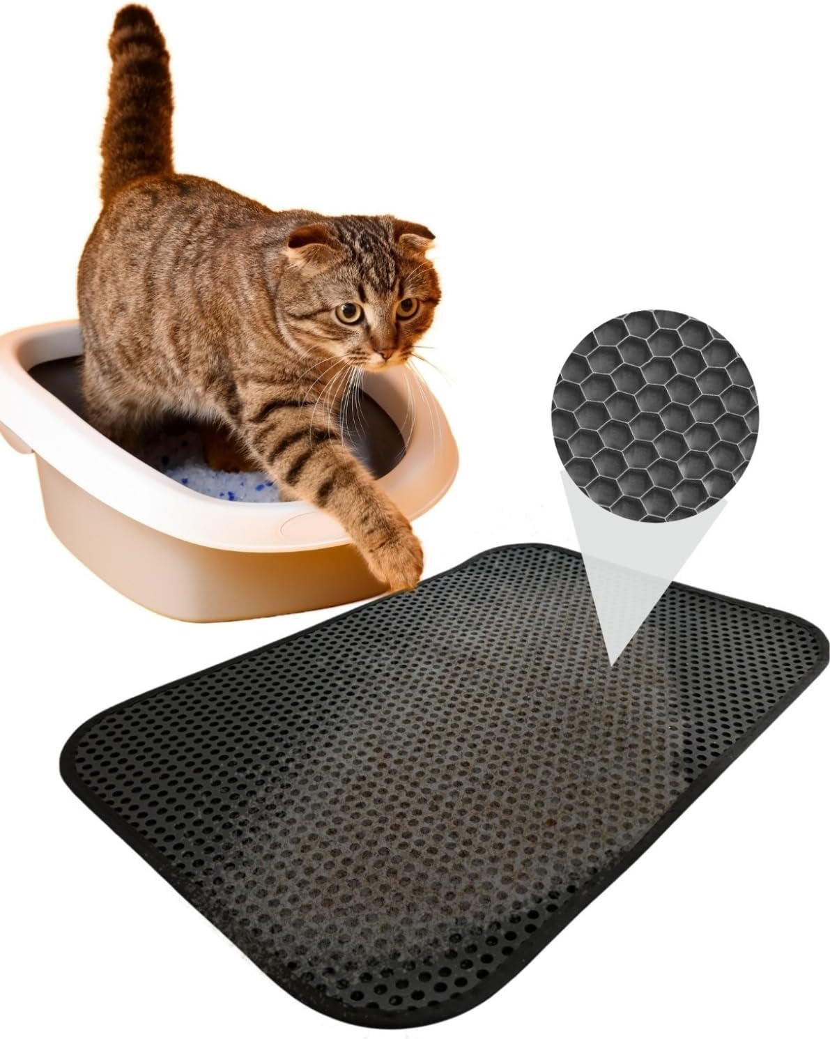 Amazon.com: Cat Litter Mat, (24x15) Inch, Double Layer Honeycombed ...