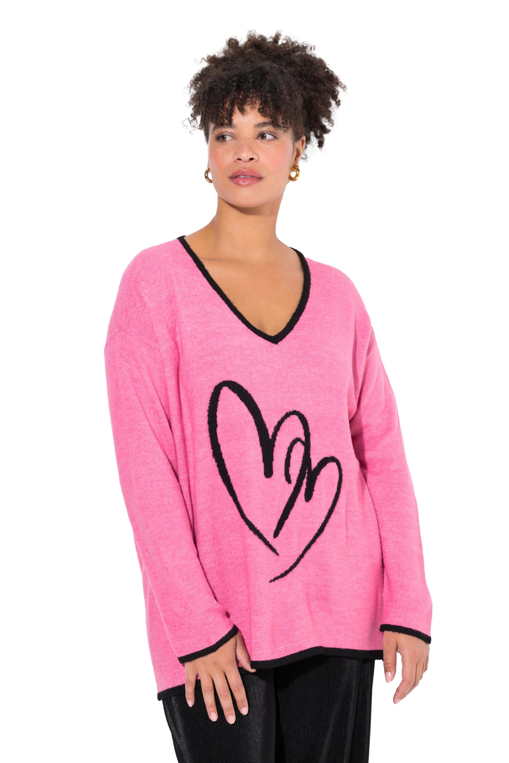 MIAMODA Damen große Größen Übergrößen Plus Size Pullover, Bequeme Passform, Herz-Motiv 837061