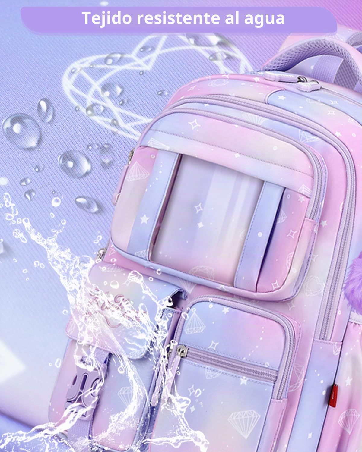 Tanou Mochilas Escolares Niña, 20 Litros Transpirable Mochila Colegio Niña de 7 a 11 Años, Nylon Repelente al Agua Mochila de Niñas Escolar