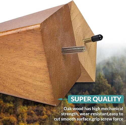 Miniatura 5 de MEETWARM Patas cuadradas de madera de 4 pulgadas para muebles, patas cuadradas de repuesto con pirámide, adecuadas para sofá, sofás, sillones,