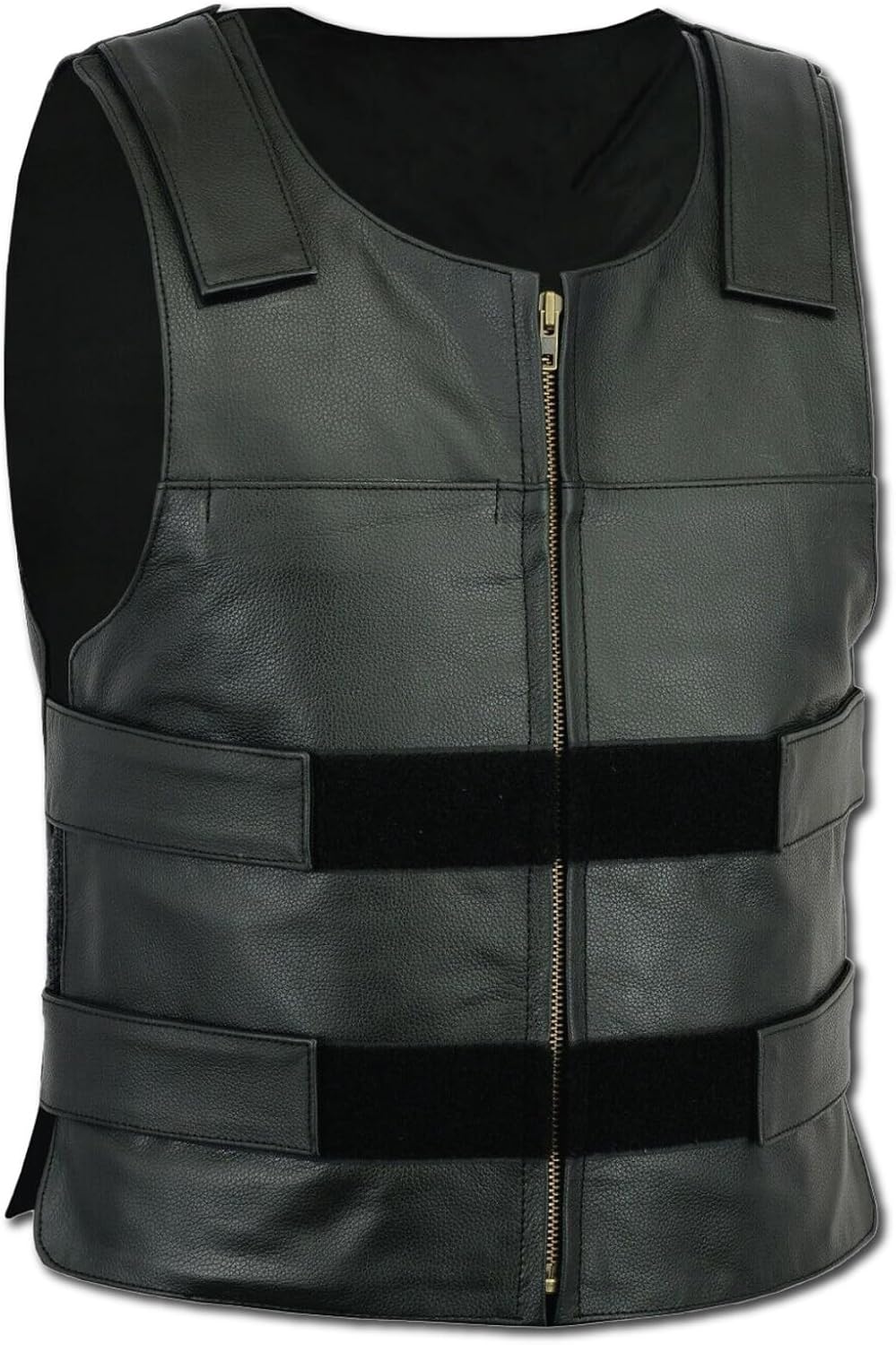 Men Bullet Proof style Leather Motorcycle Vest for bikers Tactical waistcoat (as1, alpha, 5x_l, regular, regular)