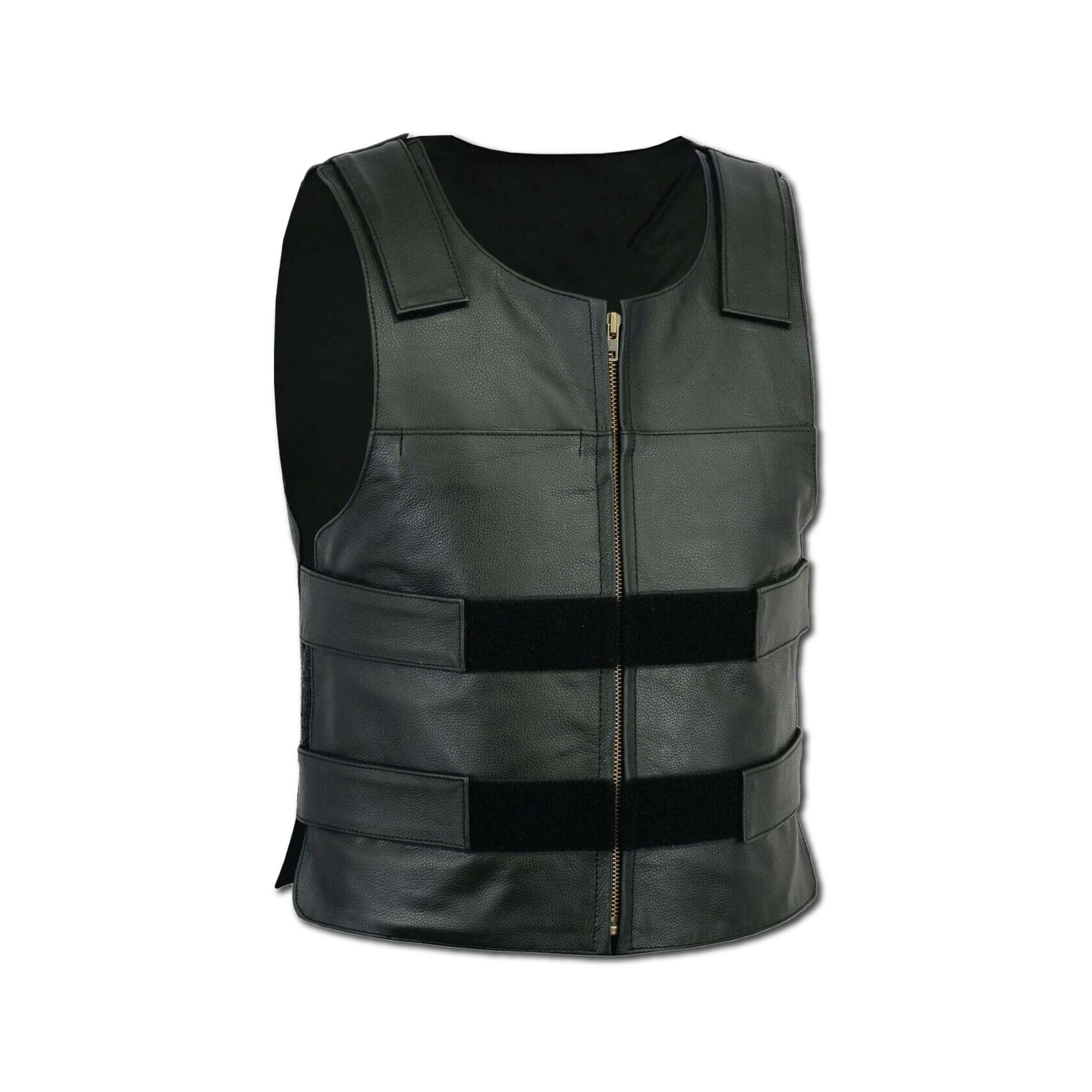 Men Bullet Proof style Leather Motorcycle Vest for bikers Tactical waistcoat (as1, alpha, xx_l, regular, regular)