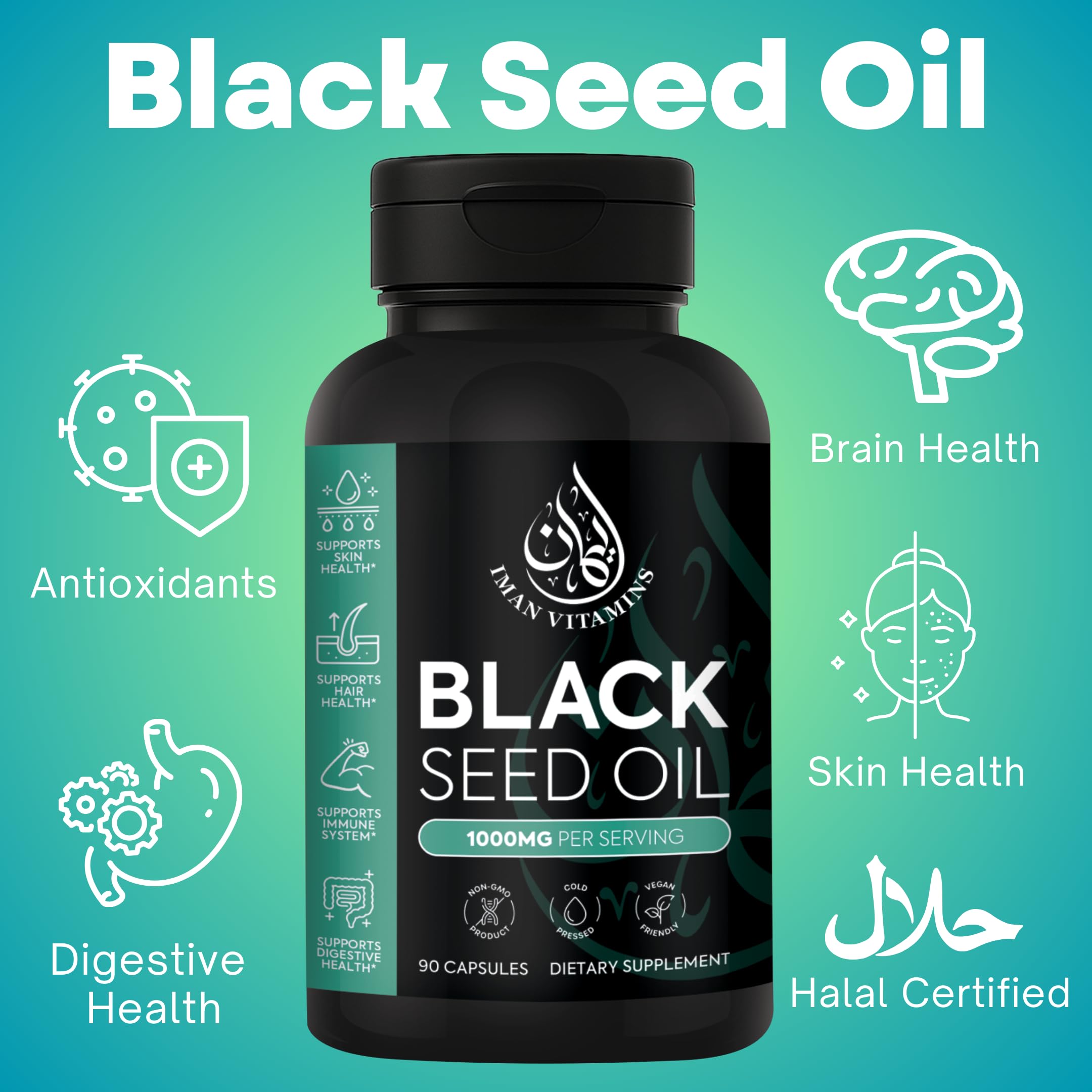 Amazon.com: Iman Vitamins Halal Natural Black Seed Oil Capsules