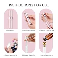 Vista 5 de Tekson Atomizador de perfume de viaje de 0.3 fl oz, recargable, mini botella de spray de colonia vacía, pequeño pulverizador para después del Negro