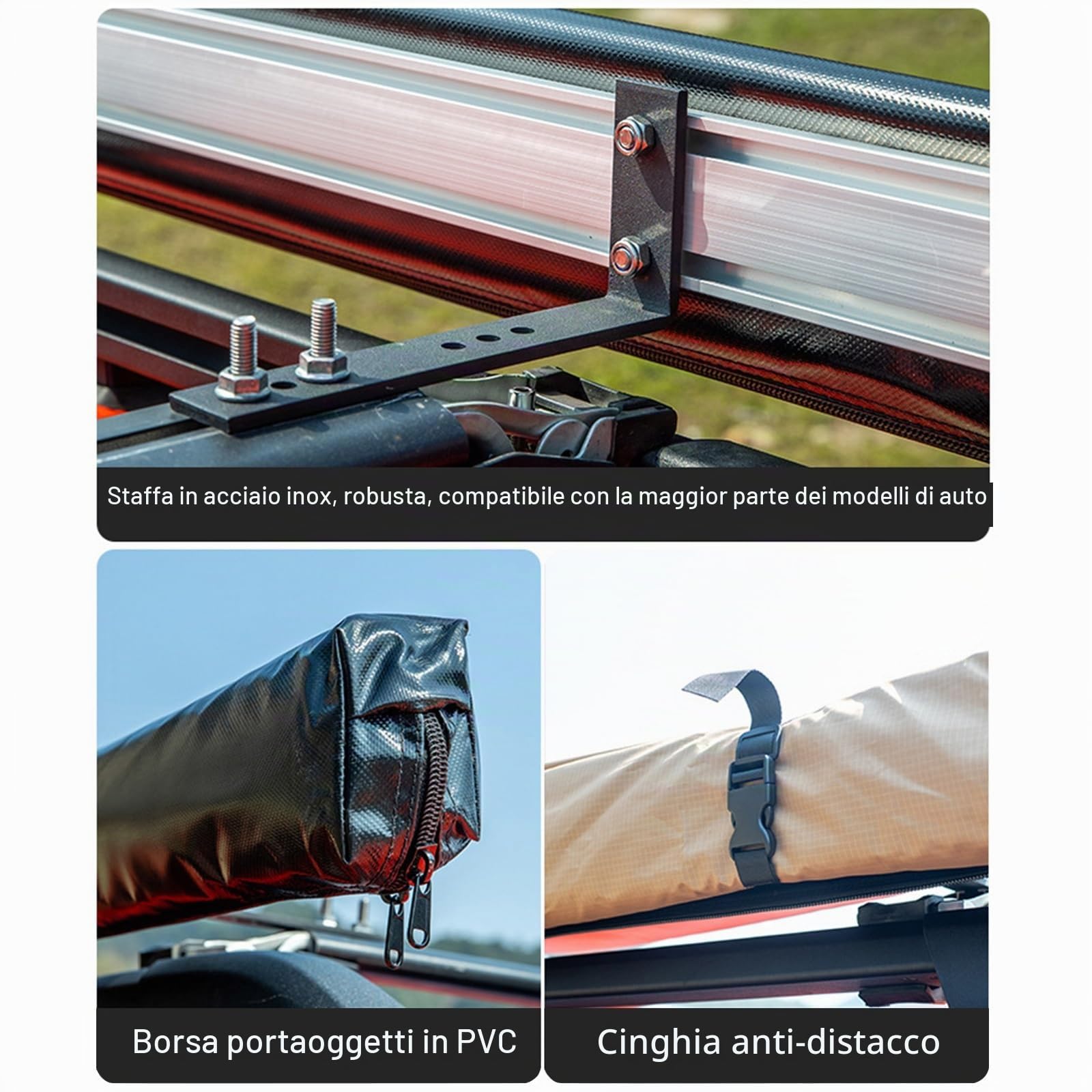 Tenda da Tetto Auto, Tendalino Retrattile Estraibile per Veicolo Impermeabile UV50+, Tenda da Tetto per Parasole per Rimorchio con Pali Telescopici con Borsa per il Trasporto ( Size : 160x250cm )