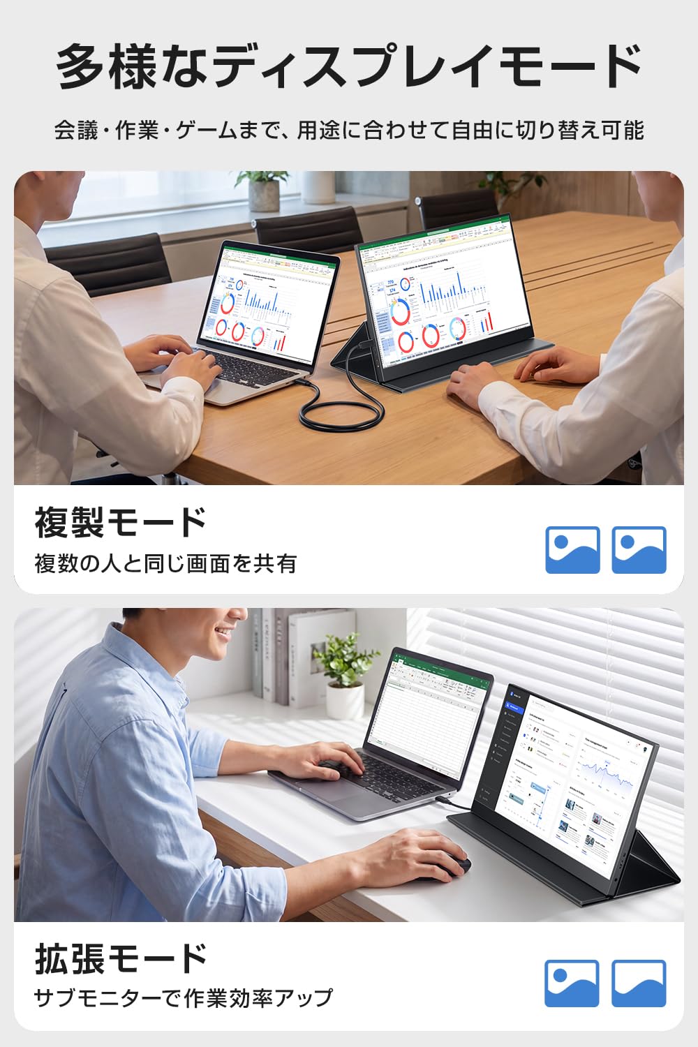 Amazon.co.jp: モバイルモニター 15.6インチ マグネット保護カバー付き
