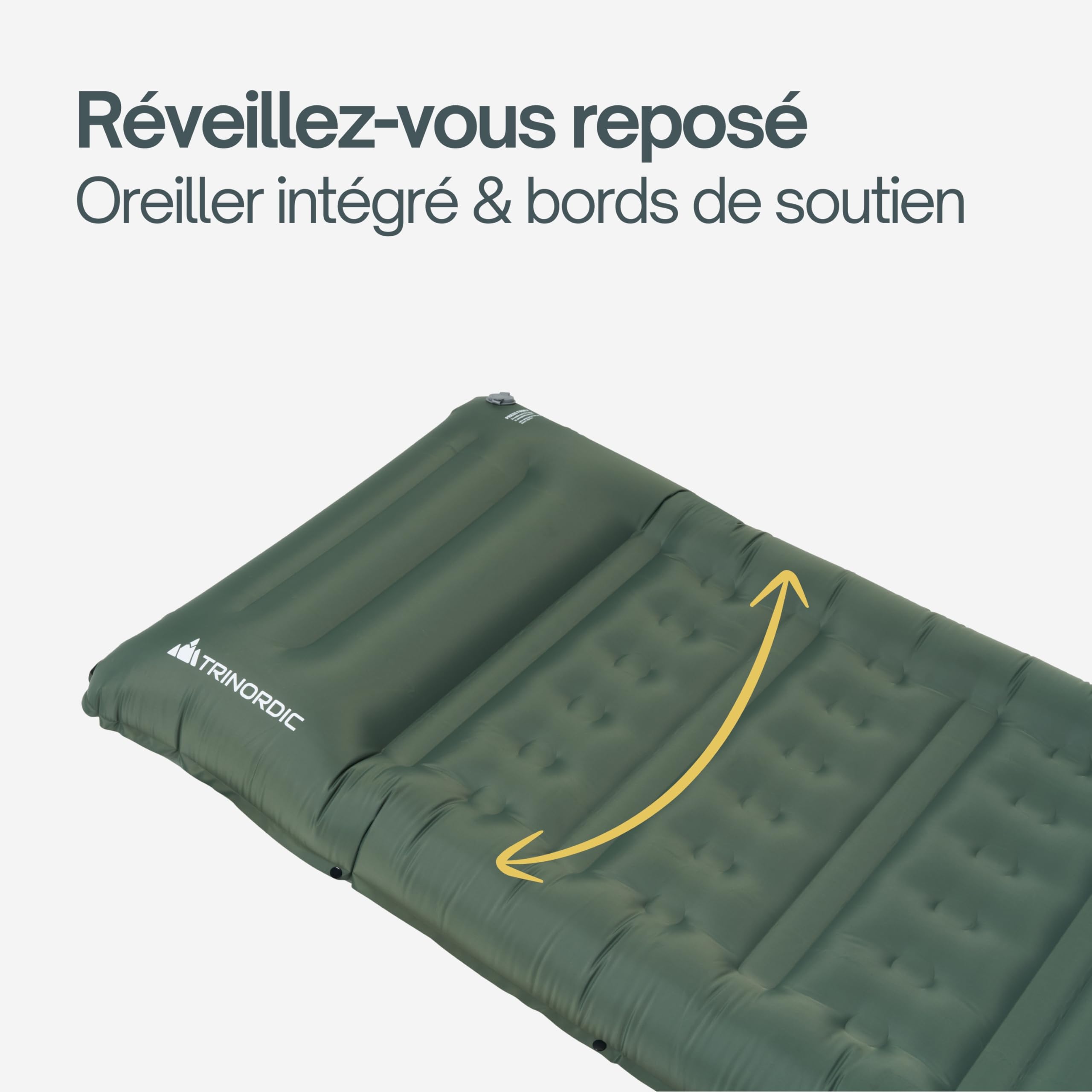 Trinordic Matelas Gonflable Camping Épais - 12 cm Extra Épais et Large avec Pompe à Pied et Oreiller - Matelas Gonflable 1 Place Léger pour Aventures en Plein Air, Randonnée, Bikepacking