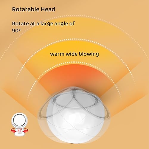 Miniatura 4 de Buzveuya Calentador de espacio pequeño, calentador portátil eléctrico de cerámica PTC, mini calentador personal de 500 W para espacio pequeño con
