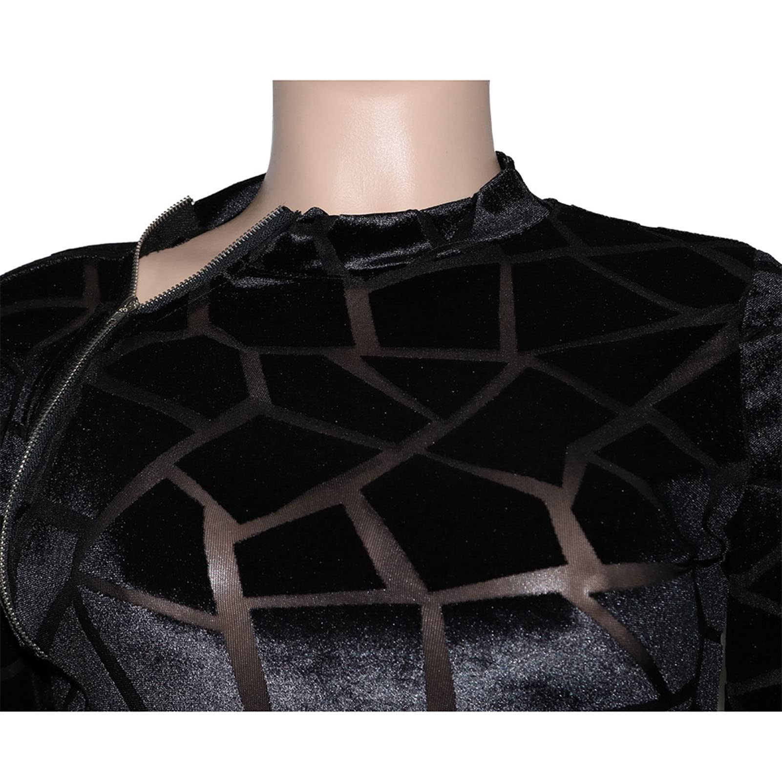 Uni Clau Women Sexy Sheer Mesh Boydcon Midi Dress See Through Printed Long Sleeve Midi Skinny Clubwear Party Dress