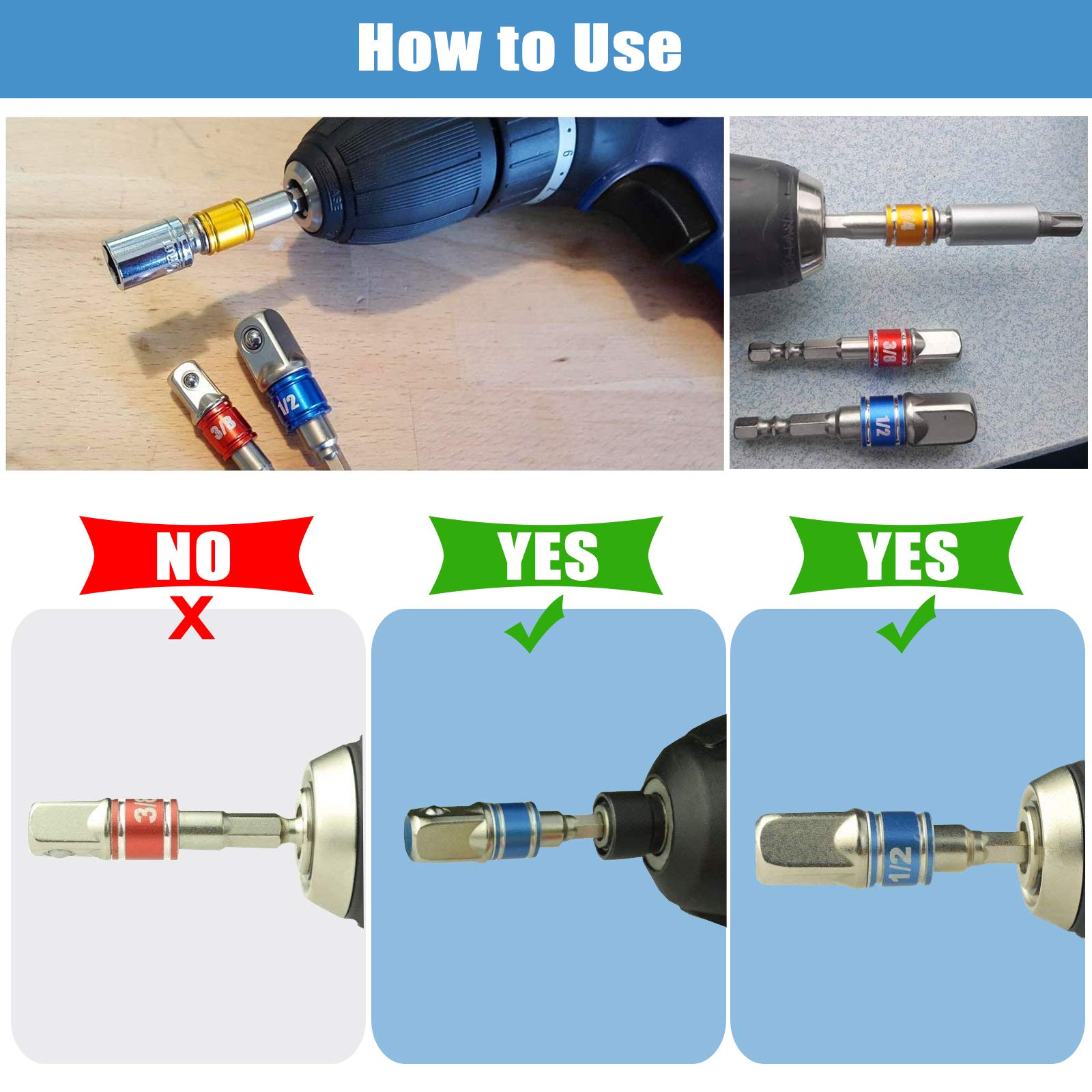Snapklik.com : Impact Grade Socket Adapter/Extension Set Turns Power ...