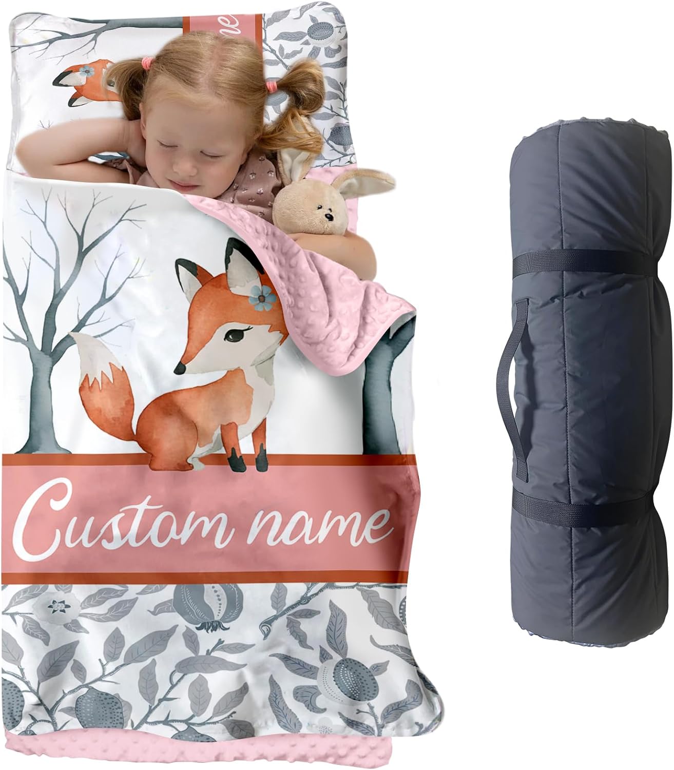 Personalized Toddler Nap Mat for Preschool, Custom Name Kids Nap Mat with Pillow Cover and Nap Blanket, Daycare Nap Mat for Kindergarten