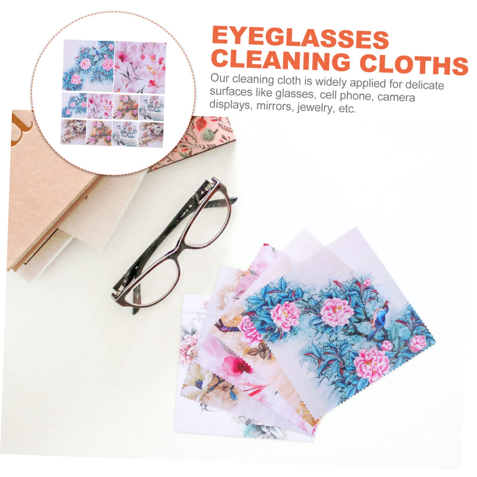 UKCOCO 30 Piezas Paño De Limpieza De Gafas Anteojos Toallitas Limpiadoras De Pantalla Paños De Limpieza De Pantalla Paños Limpios para Gafas Paño De Vidrio Lente Fibra Extrafina
