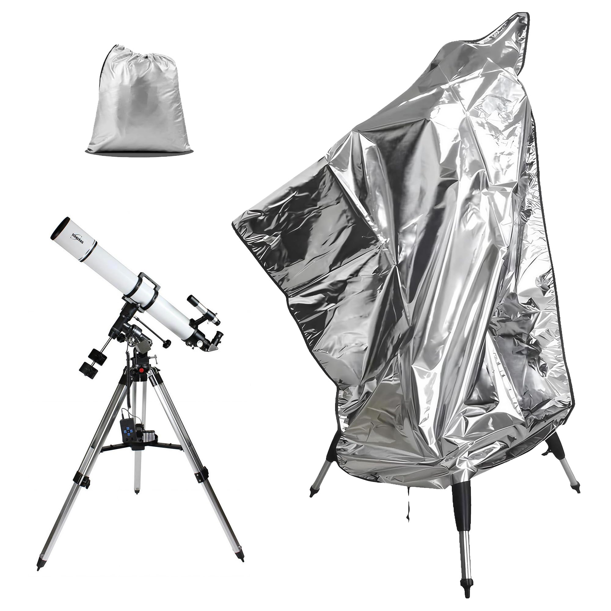 Housse télescopique de protection 120x160 cm étanche poussière coupe-vent extérieur