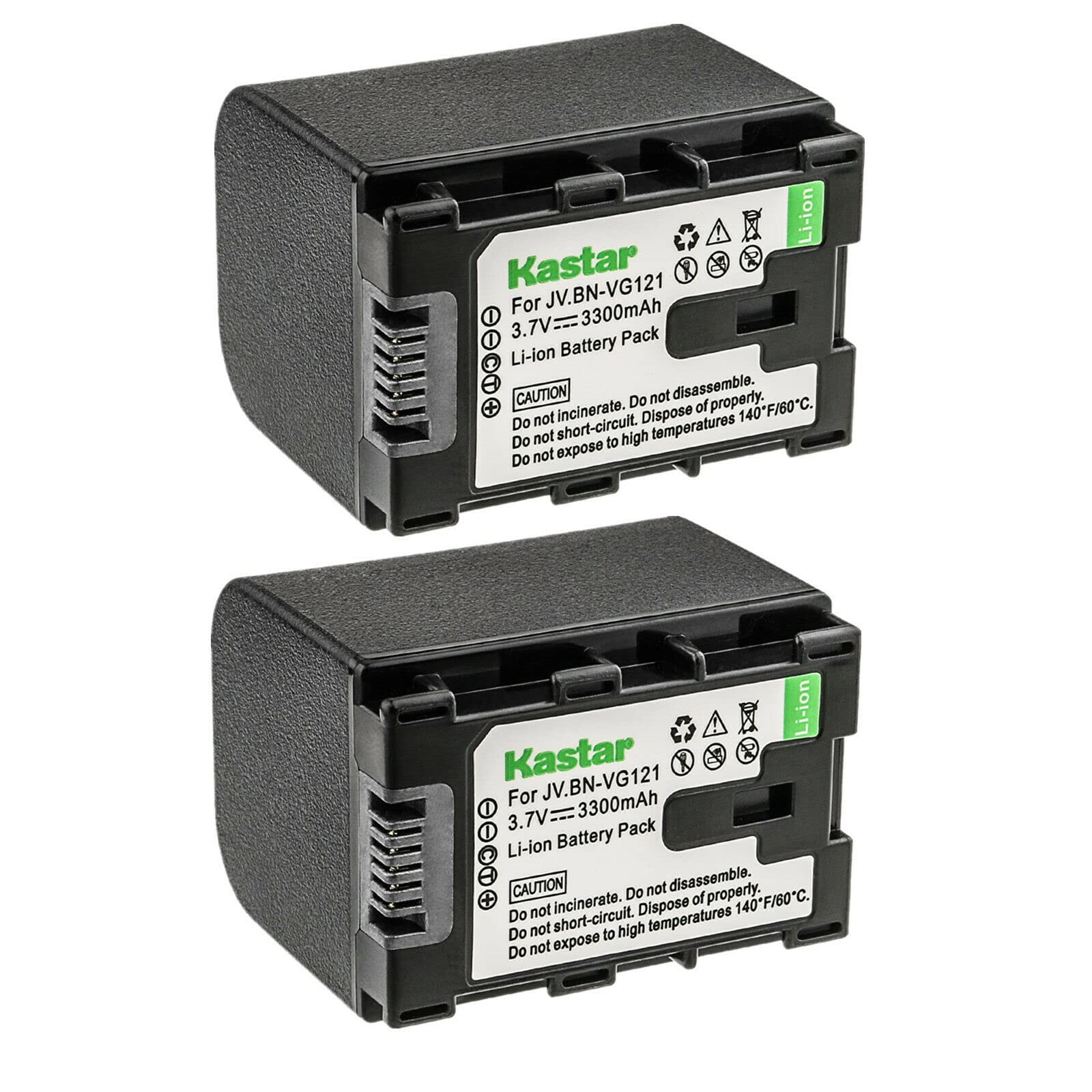Kastar BN-VG121 Battery 2-Pack Replacement for JVC BN-VG107 BN-VG107U BN-VG107US BN-VG108U BN-VG108US BN-VG108USM BN-VG114U BN-VG114US BN-VG114USM