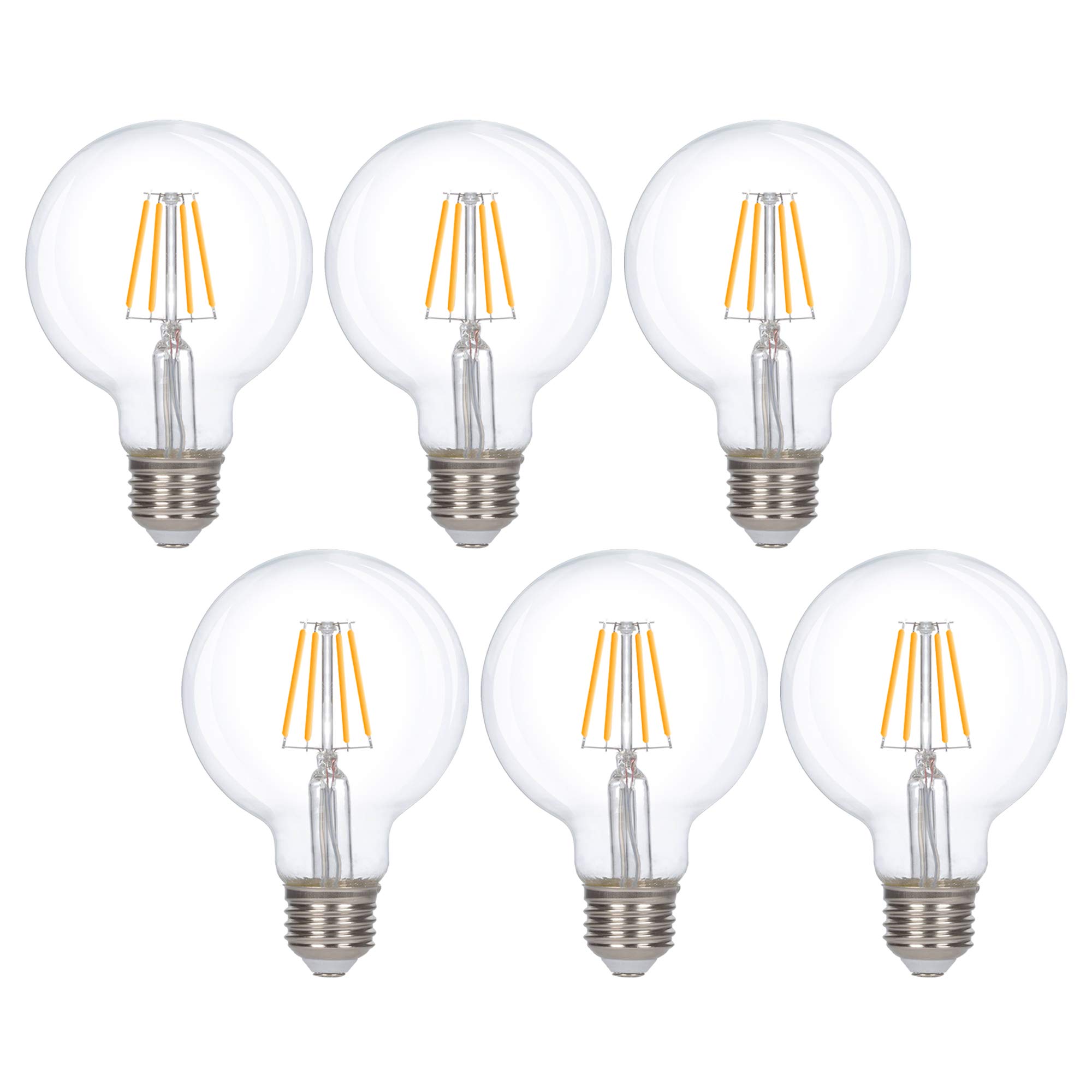 Cheetah Trading Post Simba Lighting LED Edison Vintage Filament G25 6W 120V E26, 2700K, 6 Pack