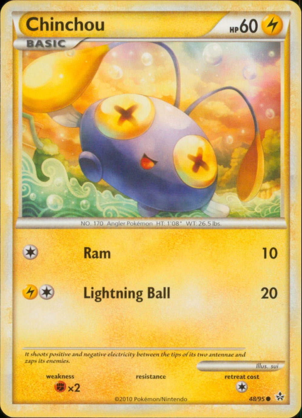 Amazon.com: Pokemon - Chinchou (48/95) - HS Unleashed - Reverse Holo : Toys  & Games