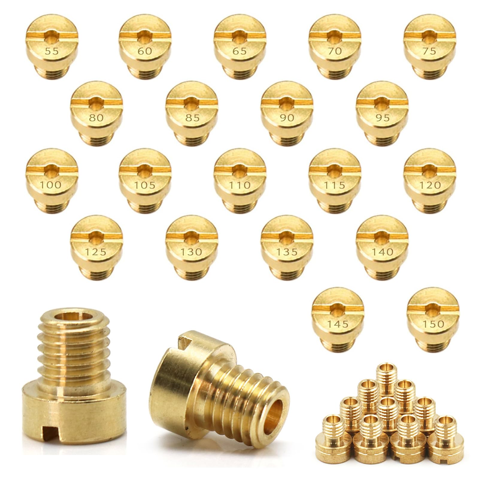 thumbnail: INNAL Carburateur Sproeiers Set - 20 Stuks Messing Jets Van 55 Tot 150 Voor Scooters