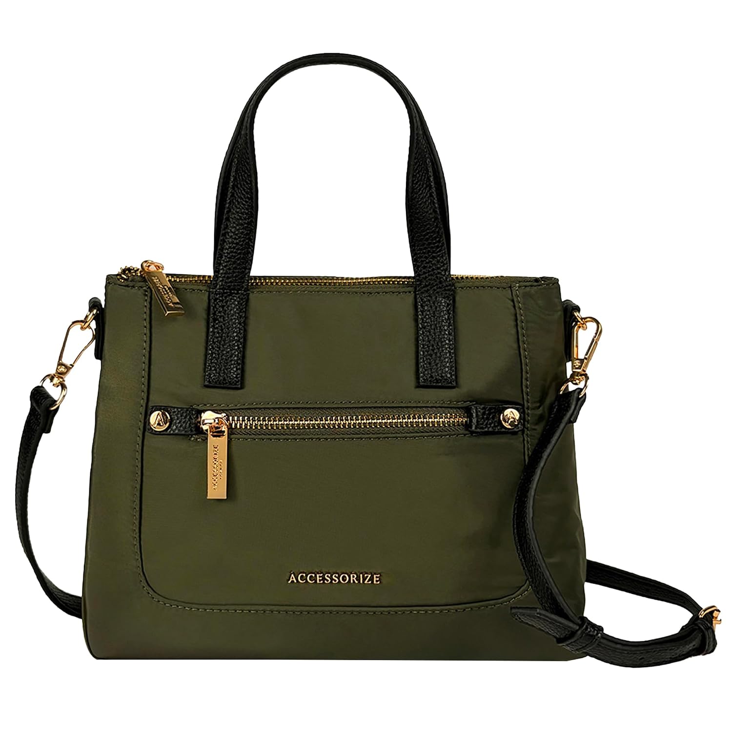 Accessorize London Women's Olive Green Kylie Nylon Tote | water-resistant Mini Shoulder Bag with Detachable Sling Strap | ... - Review, Price and Buying Guide