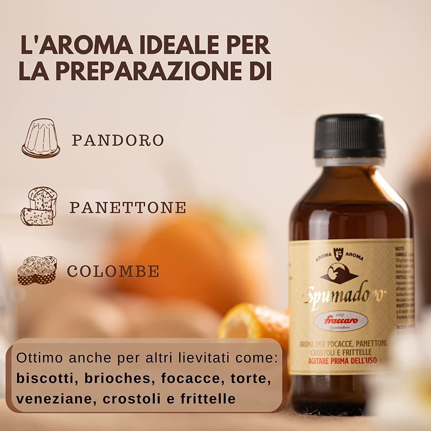 Kit Stampo per Panettone (10pz x 1Kg) + Aroma per Dolci Fraccaro (2x100 ml) + Sacchetto (10pz), Stampi di Carta di Pura Cellulosa ideale per l’uso in Forno, resistente al calore 200°C