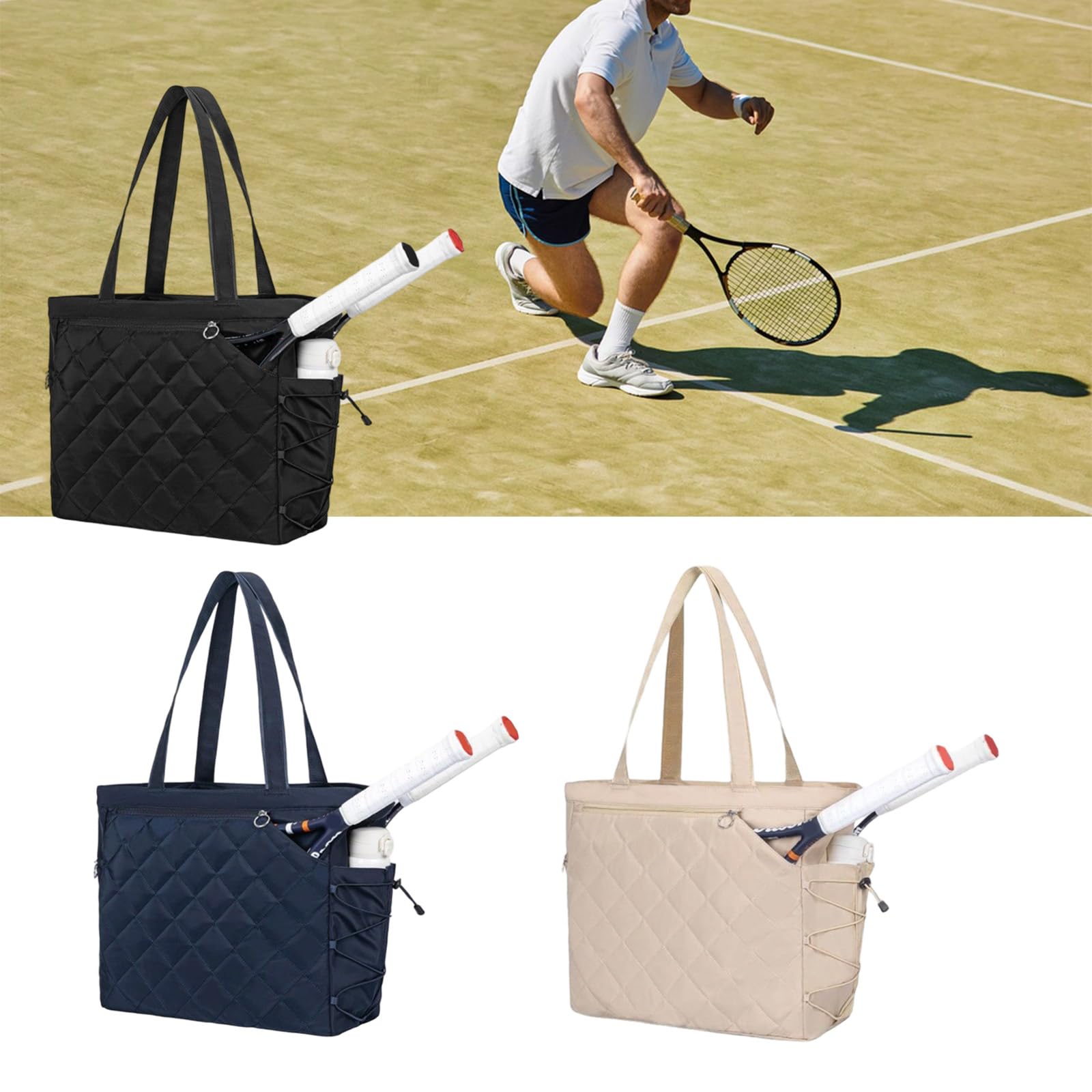 Bolsa de tenis para mujer y hombre, bolsa deportiva grande, 2 raquetas para pickleball, pádel y bádminton