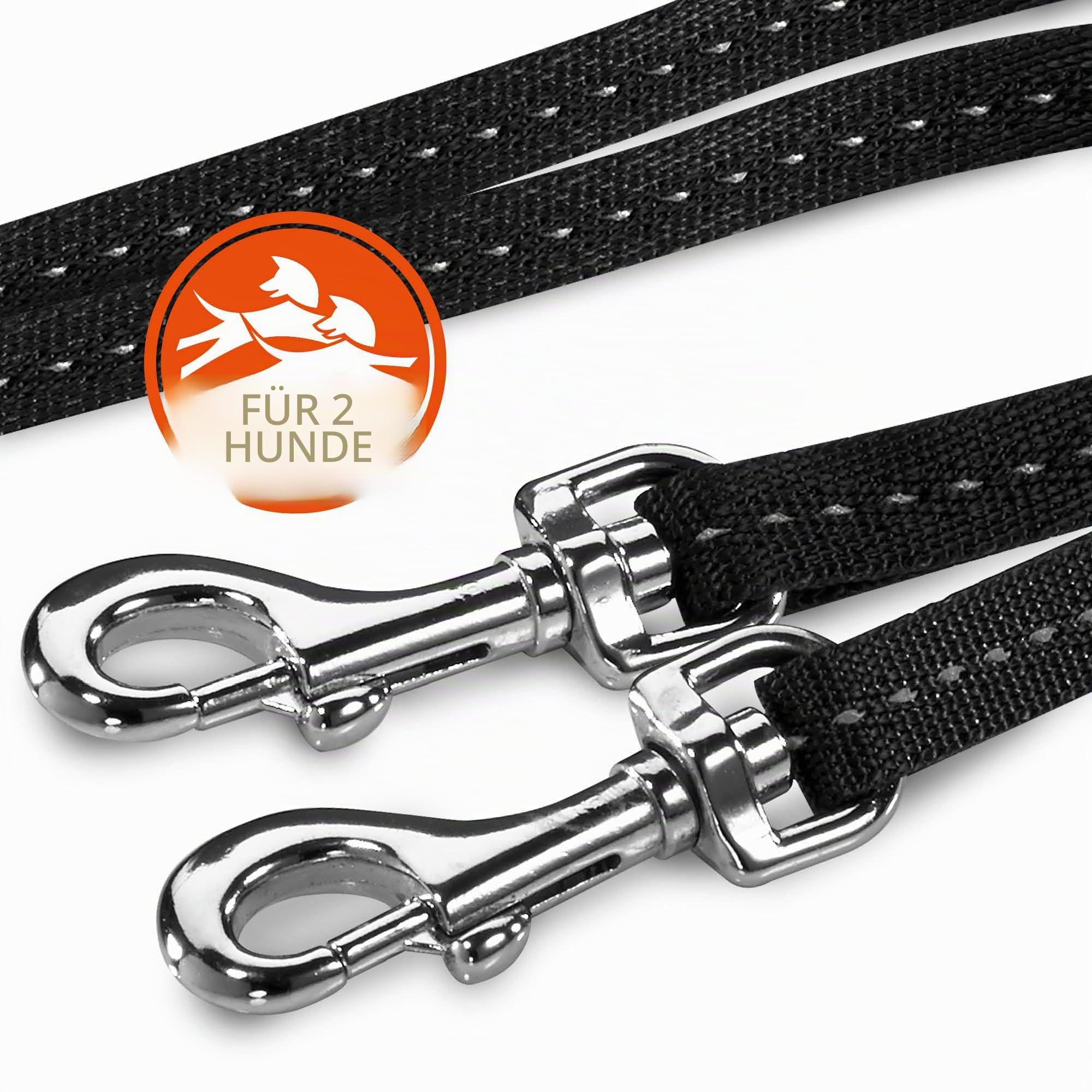 Flexi New Classic Retractable Cord Dog Leash Duo for 2 Small Dogs 16-Foot Black