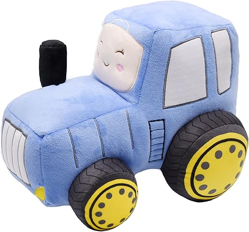 Vista 19 de Juguete de peluche de tractor de felpa suave, almohada de peluche súper linda, excelente regalo para niños o fiesta de cumpleaños de 12 pulgadas