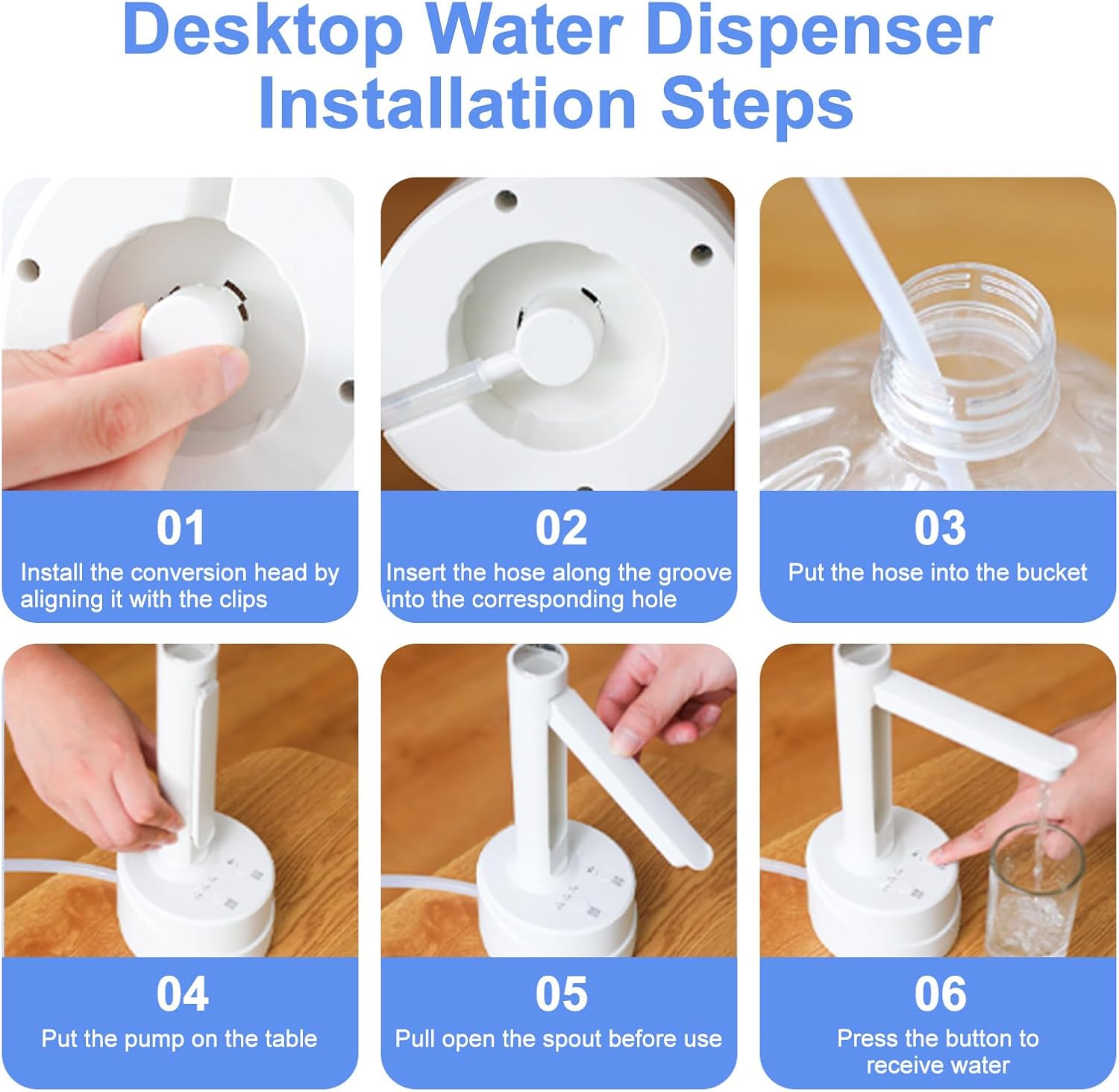 Latedaux 5 Gallon Dual-use Desktop Electric Water Bottle Dispenser, USB Type-C Charging Automatic Countertop Drinking Water Bottle Pump for 2-5 Gallon, Smart Water Jug Dispenser for Camping(Black) - Image 7