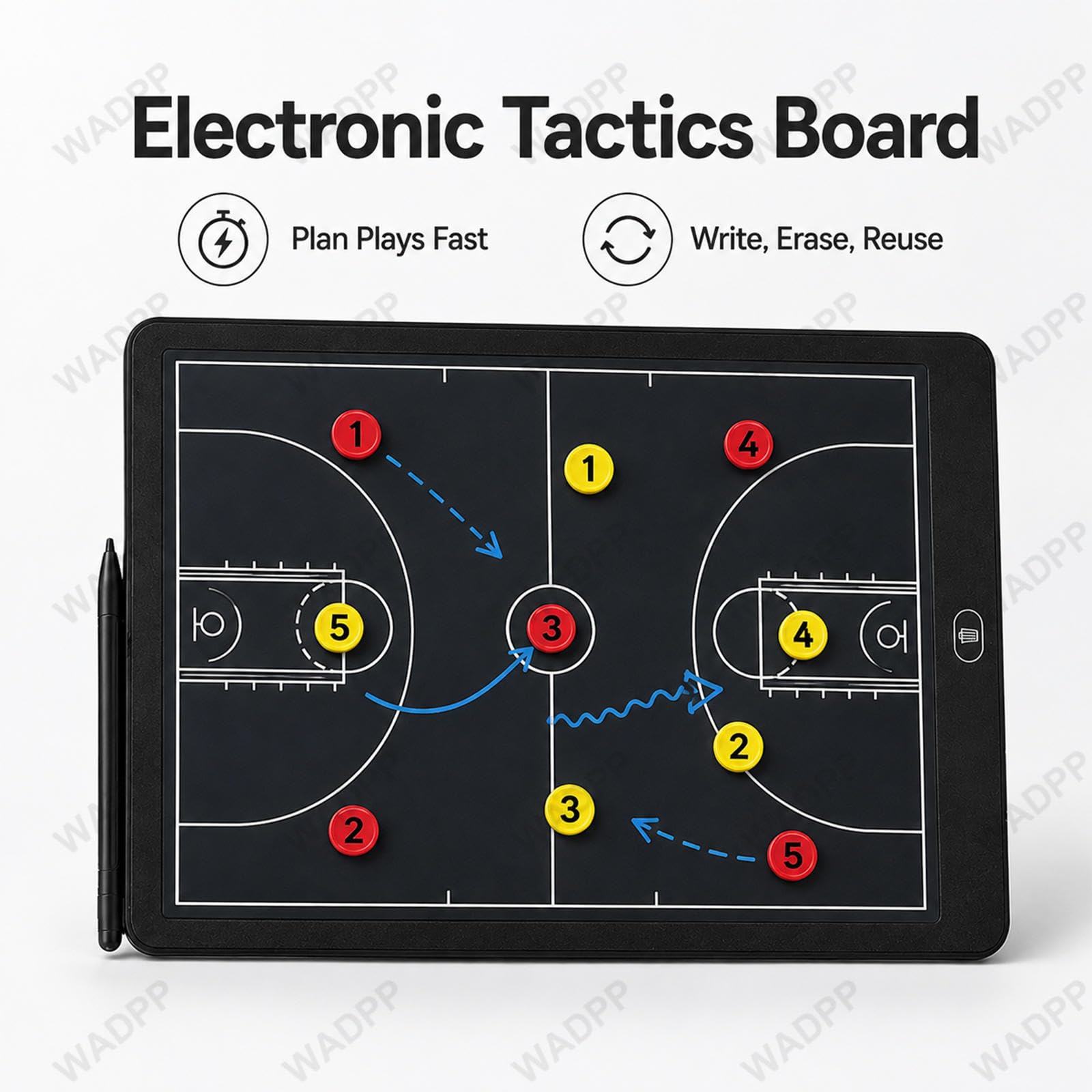Pizarra Táctica Baloncesto Electrónica 16 Pulgadas, LCD Magnética