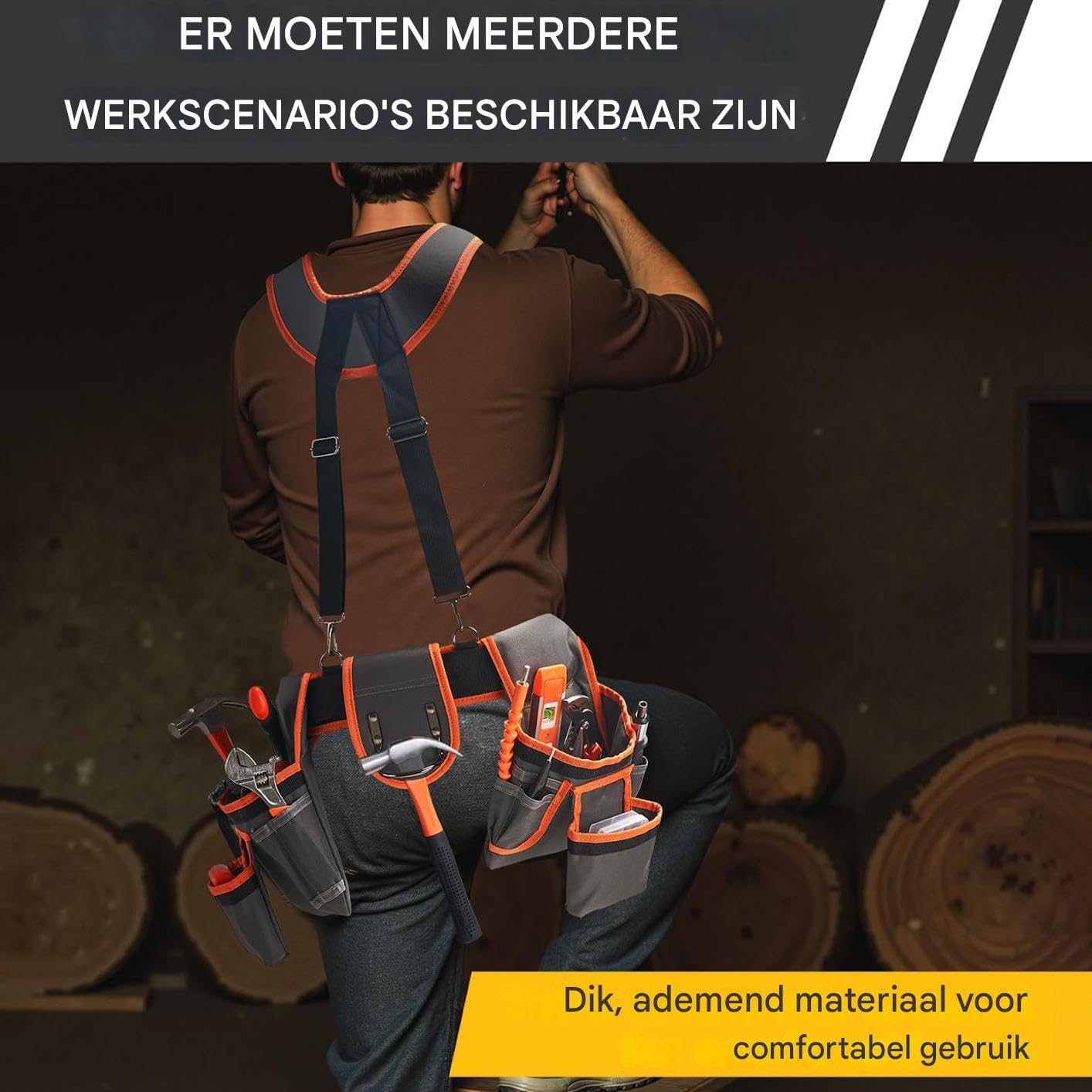 Ceinture à outils avec bretelles - Ceinture réglable professionnelle avec