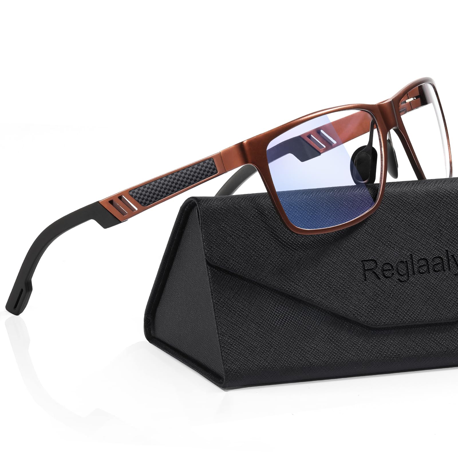 Reglaaly Blue-Light-Blocking-Gaming-Glasses Designed for Men/Women Gamers Anti Fatigue with Powerful Filter Lenses for Electronic Screens (Tea GM)