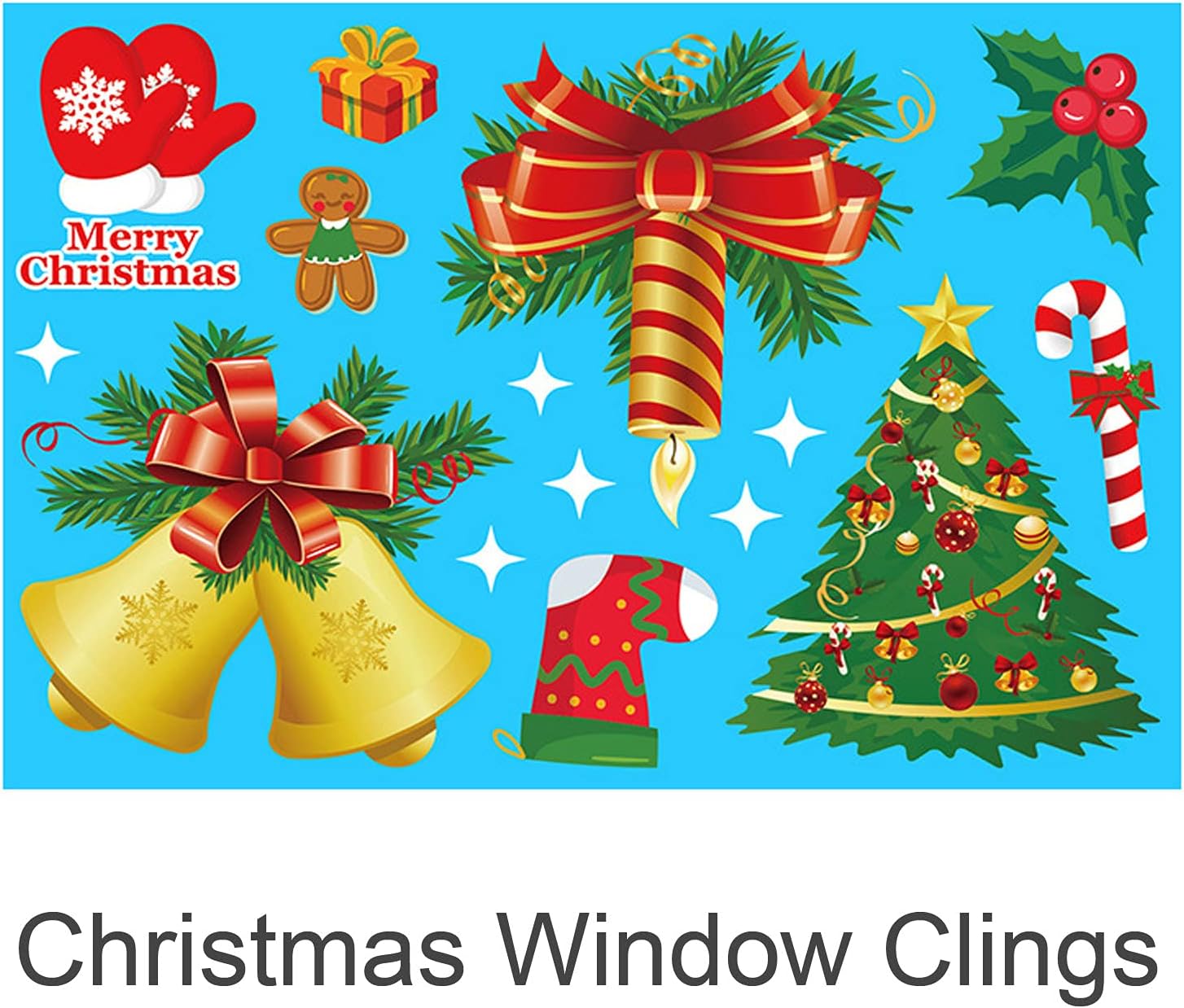 10 Set Christmas Window Clings, 1600pcs Christmas Snowflake Window Cling Stickers Xmas Snowflake Window Sticker for Christmas Decorations Home Shop Party Decorations