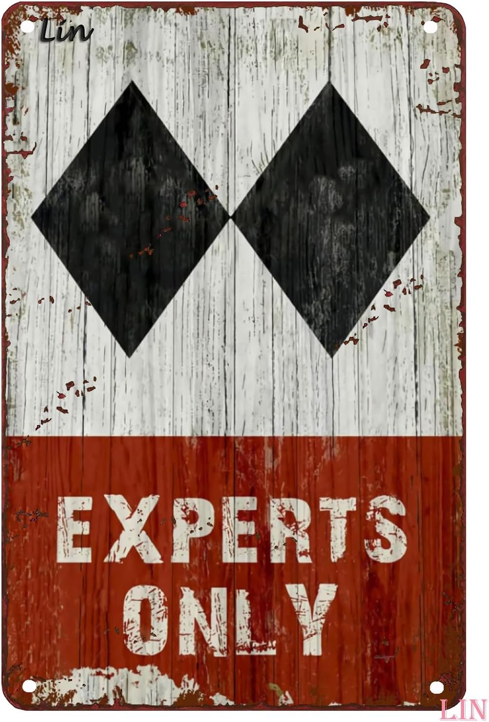 Kwqdozf F17 8X12 Inch Vintage Skiing Signs Ski Metal Signs Vintage Experts Only Wall De
