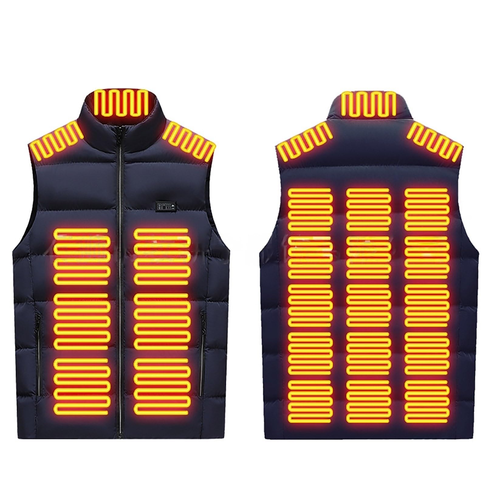 Chaleco calefactable unisex con 26 almohadillas calefactoras de fibra de carbono y 3 niveles de temperatura. Chaqueta calefactable de invierno para motociclismo, pesca, esquí y actividades a