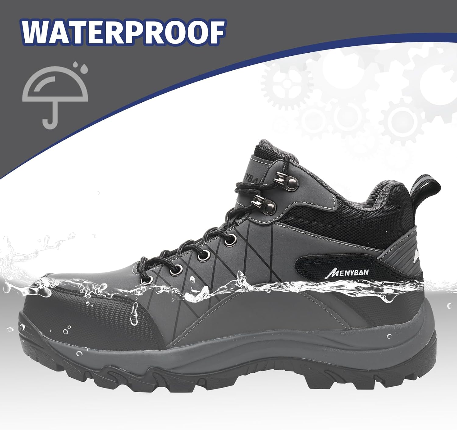Steel Toe Boots for Men Waterproof Wide Width Slip Resistant Safety Toe Sneakers Puncture Proof Durable Construction Work Shoes for Outdoor Industrial Use - Image 3