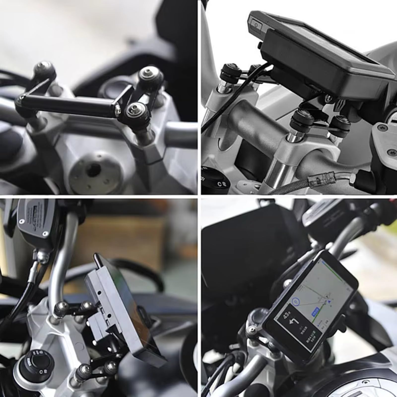 Soporte Móvil Moto para F750GS F750 GS F800GS F700GS R1200RS R1200R Soporte Navegación Teléfono Móvil con Manillar 12 Mm Y Carga USB Soporte Telefono Motocicleta(C)